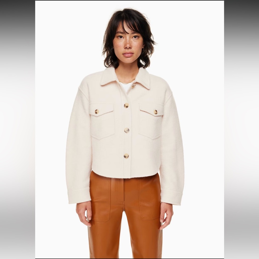 Aritzia Wilfred Free The Ganna Cropped Shirt Jacket NWOT